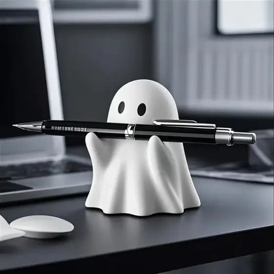 Porta-Canetas Fofo Em Forma De Fantasma , Presente Engraçado Para Decoração De Mesa De Escritório Casa