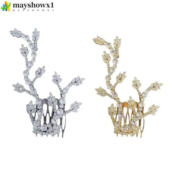 MAYSHOWX1 Pente para Cabelo, Acessório de Cabelo Feito à Mão com Diamantes, Elegante e Moderno para Casamento 2026 8863