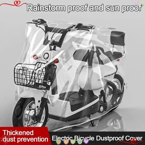 Capa De Motocicleta , Transparente De Proteção Solar À Prova D'água Veículo Elétrico De Poeira