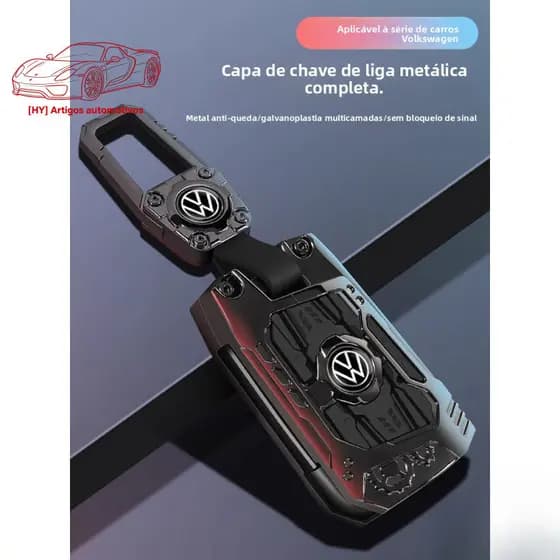 Capa Protetora de Chave de Carro em Liga de Zinco para VW Volkswagen Golf 7 MK7 Tiguan MK2 SEAT Ateca Leon FR 2 4299