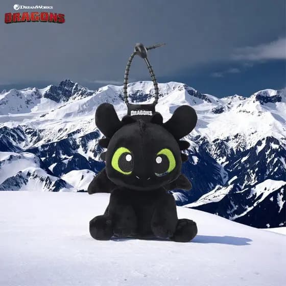 Chaveiro de Pelúcia Autêntico Universal Como Treinar Seu Dragão, Boneco Toothless Nightwing para Decoração de Mochila, P