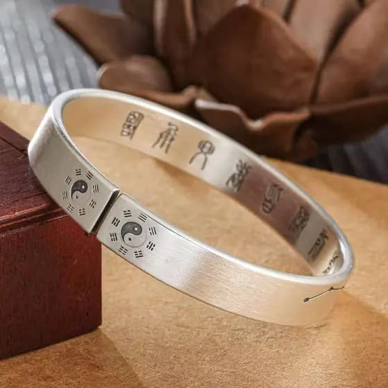 Nando cinzel série Taboo artesanal chuva taoísta esculpido Beidou Ziwei gradiente aberto masculino feminino s925 pulseir