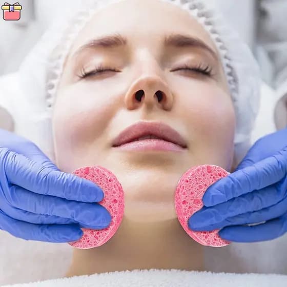 10 Pacotes De Esponjas Faciais Redondas De Celulose , Esfoliante Facial , Naturais Para Limpeza Massagem , Esfoliação De