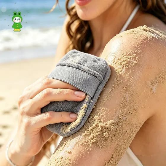 Toalhas Portáteis Para Remoção De Areia De Praia De Verão , Escovas Lã Coral