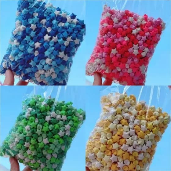 100Pcs Estrela Feita A Mão Acabada Pronta Para O Aniversário/Ano Novo/Presentes De
