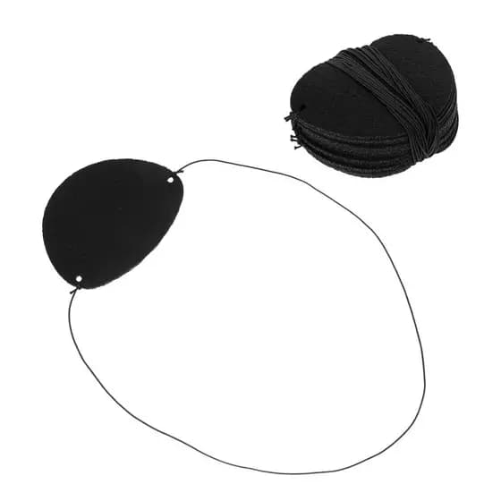 GLEAVI Pacote com 14 Tapa-Olhos de Pirata Feitos de Feltro Preto com Cordão, Tapa-Olho Único para Acessórios de Fantasia