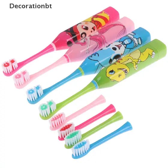 1 escova de dentes elétrica infantil com desenho animado