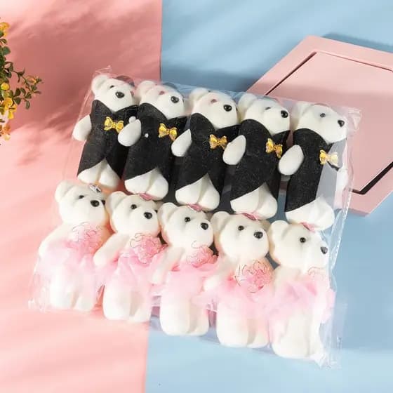 Caixa de Presente de Casamento com 10 Peças de Ursinhos de Pelúcia, Surpresa para o Dia dos Namorados ou Aniversário VNC