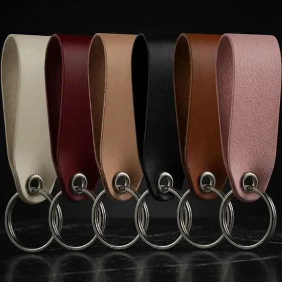 Kit 50 Chaveiros Com Argola Para Chaves Carro Casa Atacado Couro Eventos