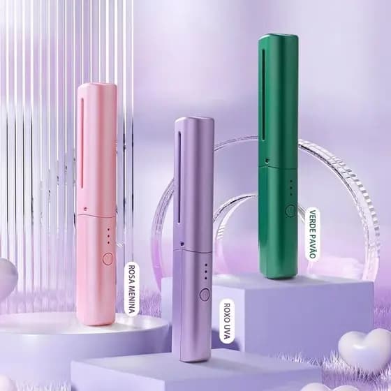 Escova Alisadora Portátil Sem Fio Recarregável USB Mini Chapinha de Cabelo Elétrica Anti Frizz Térmica para Bolsa
