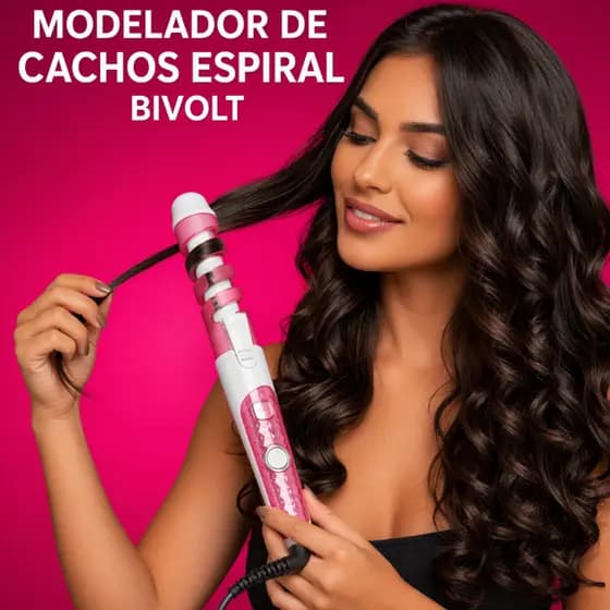 Babyliss Modelador de Cachos Cabo Giratório Com Guia de Mecha Protetor Em Espiral 110V/220V Bivolt