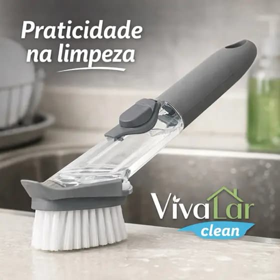 Escova Multiuso com Dispenser esfregão Limpeza prática e econômica