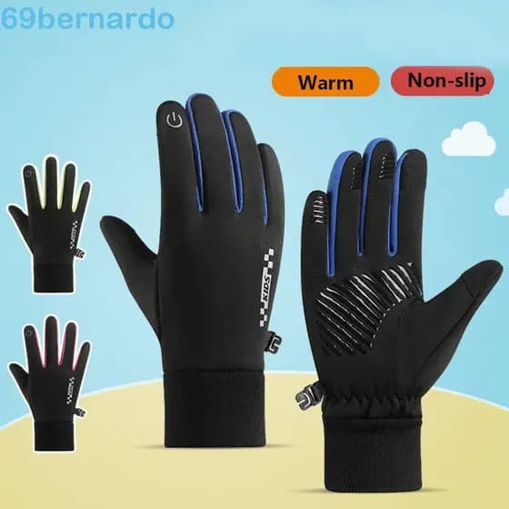 BERNARDO Luvas Quentes Infantis , Antiderrapantes Para Andar De Bicicleta Crianças De Inverno Com Dedos Inteiros ,