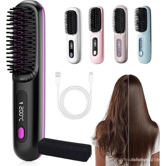 Go Brush Pro UK, Escova Alisadora de Cabelo Sem Fio Oficial Go Brush Pro com Estojo, Escovas de Estilização Térmicas Por