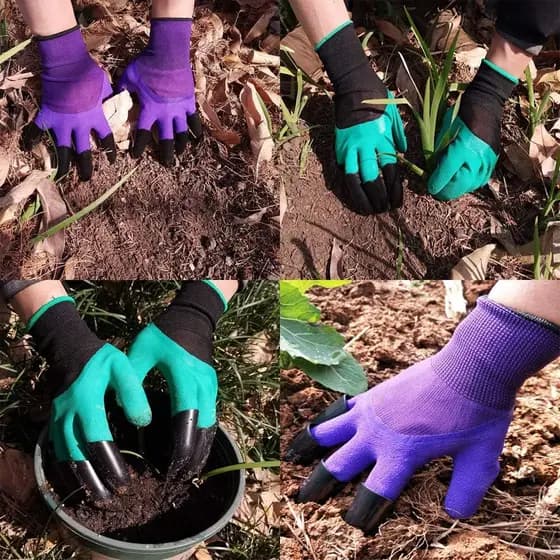 Luvas de Jardinagem DCCPAAGarden com Garras, Luvas de Jardinagem com Garras para Cavar, Plantar, Remover Ervas Daninhas,
