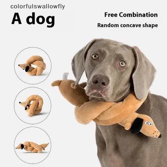 Brinquedo De Rangido De Cachorro De Salsicha CSF Mantém Filhotes Ocupados Quando Sozinho , Perfeito Para Limpeza De Dent