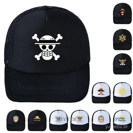 Novo Boné de Beisebol Anime One Piece Luffy, Boné de Sol Estampado Unissex de Algodão Fashion MYB8