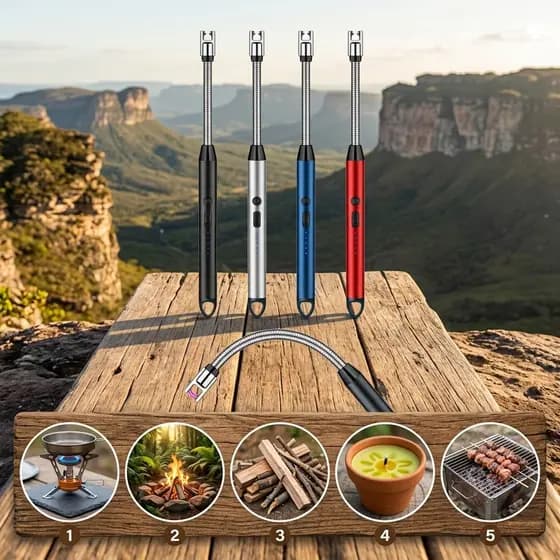 Acendedor De Plasma Recarregavel USB Para Fogao Forno Cooktop Isqueiro Eletrico Sem Gas Luxo Flexivel Automatico