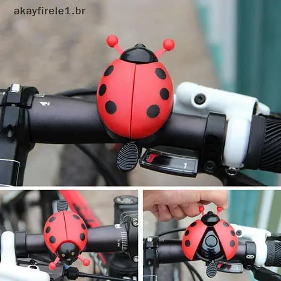 akayfirele1 1 Peça Sino Joaninha De Bicicleta Desenho Animado De Ciclismo Adorável Buzina De Alarme Para Passeio Infanti