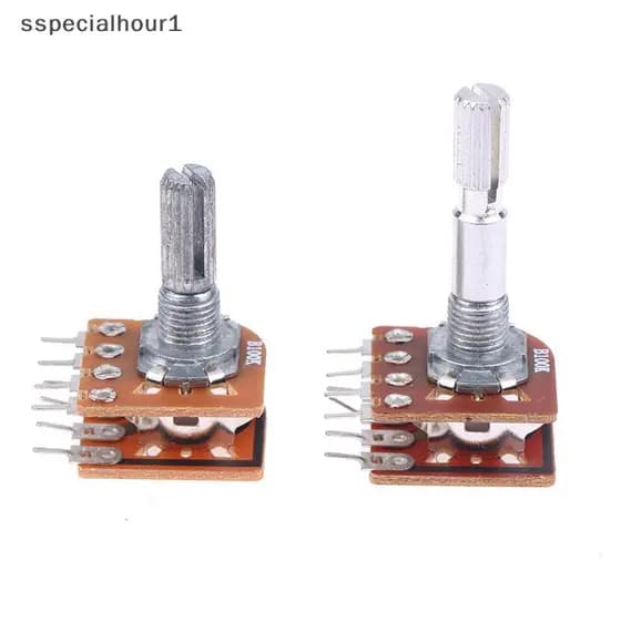 PCL 2/5Pcs 8Pins B50K B100K Potenciômetro Amplificador De Volume De Som Canal Duplo Eixo De Flor De 8 Pinos 20mm 25mm 30