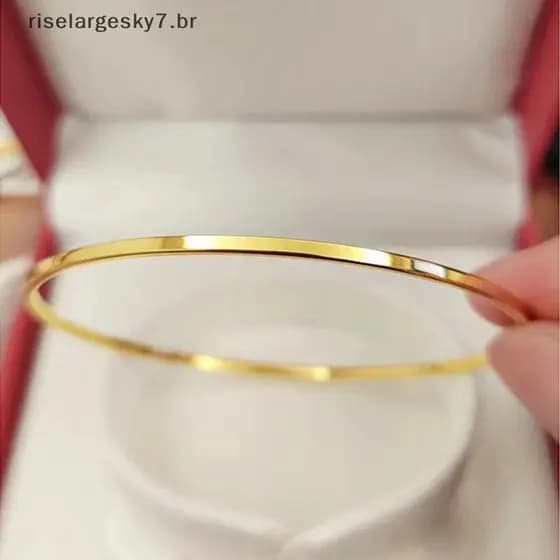 risela Titânio Aço Simples Círculo Liso Pulseira Fina Para Mulheres Vintage Jóias Pary Presente BR