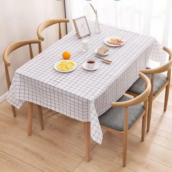 Toalha de mesa xadrez PEVA, descartável, à prova d'água, à prova de óleo, antipoeira, plástico, mesa de café, antiderrap
