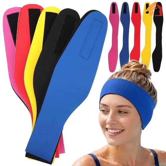 Faixa De Proteção De Ouvido De Natação Multicolorida-Cabeça Elástica Leve De Neoprene Com Bloco De Água-Acessório Sensív