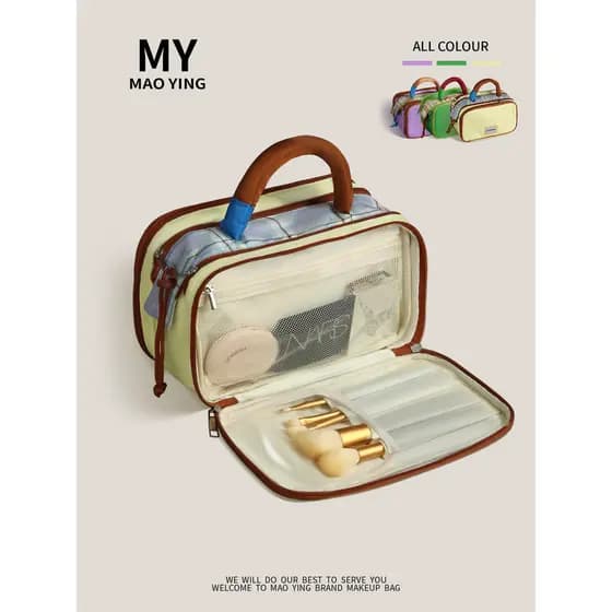 MAOYING Bolsa cosmética feminina de grande capacidade portátil para viagem, cuidados com a pele, bolsa de armazenamento