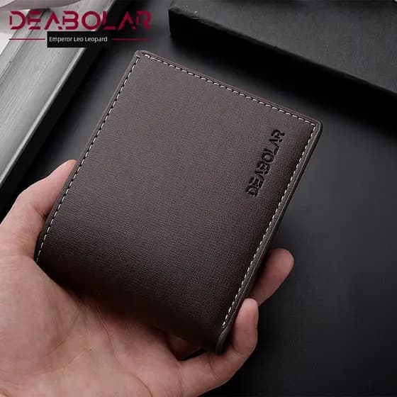 Carteira curta masculina estilo Horizontal estudante Multi-cartão carteira simples juventude estilo fino único Casual ca