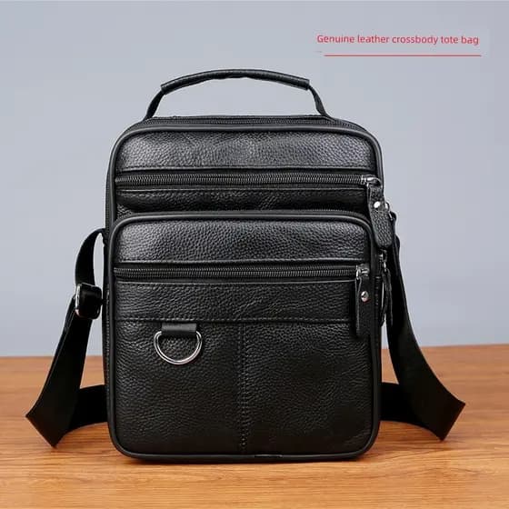 Bolsa de ombro masculina de couro genuíno Vertical negócios mensageiro saco Casual masculino ao ar livre novo estilo por