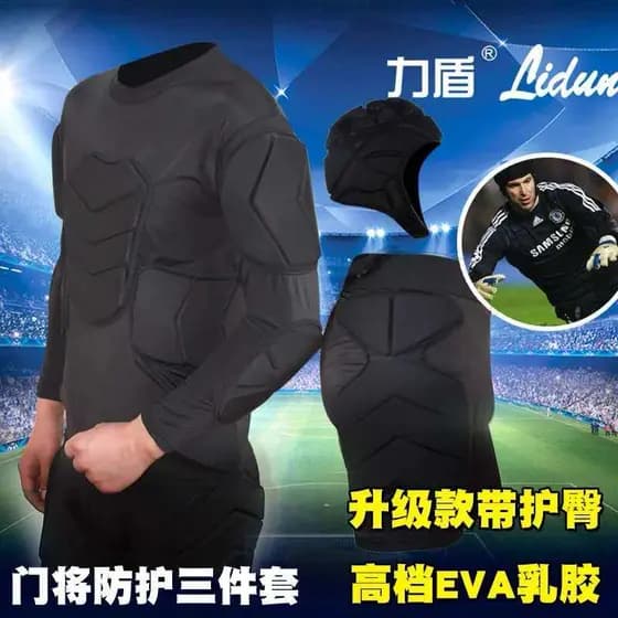 Anti-colisão de manga curta futebol esportes goleiro roupas goleiro camisa Shorts esqui Hip proteção peito Prote