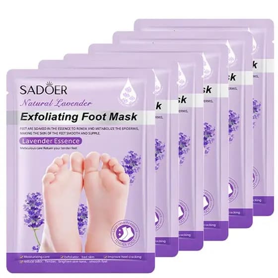 Máscara Esfoliante para os Pés, Pacote com 6 Unidades, Máscara Esfoliante para Spa dos Pés para Mulheres com Lavanda, Má