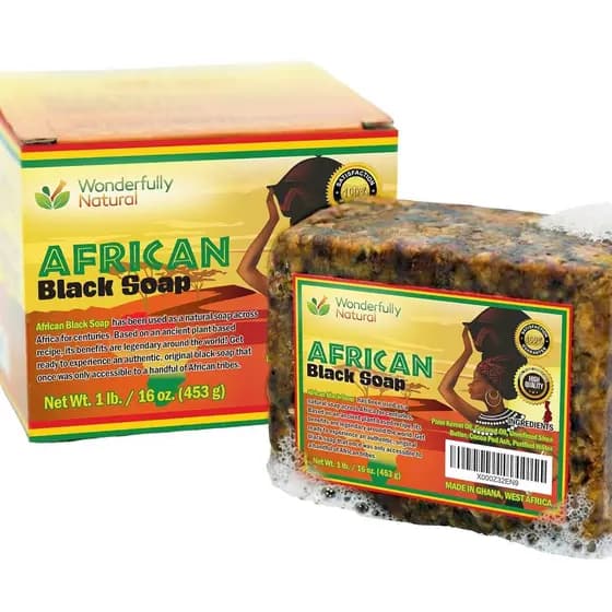 # 1 Sabonete Preto Africano para Acne e Manchas Escuras | Garantia de Satisfação Vegana Orgânica | Barra de 1lb, sup