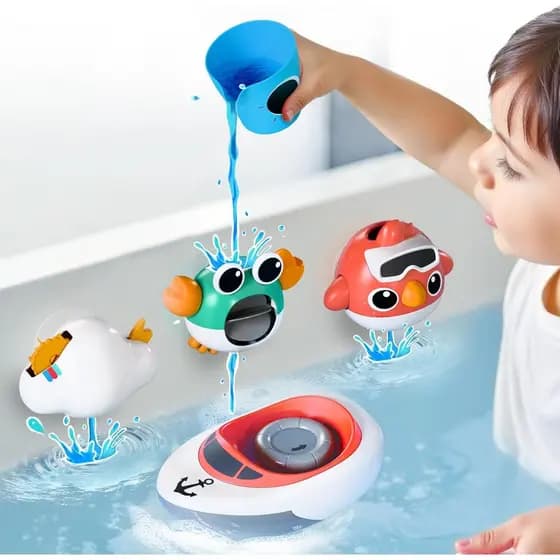 iPlay, iLearn Brinquedo de Banho para Bebês de 1 a 3 Anos, Conjunto de Brinquedos Aquáticos para Banheira para Crianças