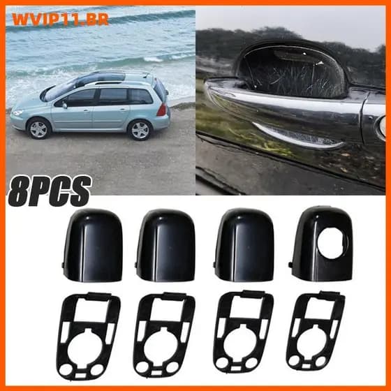 WVIP 8 Pcs ABS Tampa Da Maçaneta Porta Para Peugeot 307 Citroen C2 C3 BR