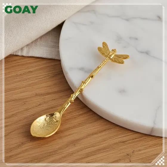 Colher De Café De Metal Retrô Vintage , 1 Peça , Estilo Real , Talheres Para Hotel , Festa Familiar , Elegante , Uso De