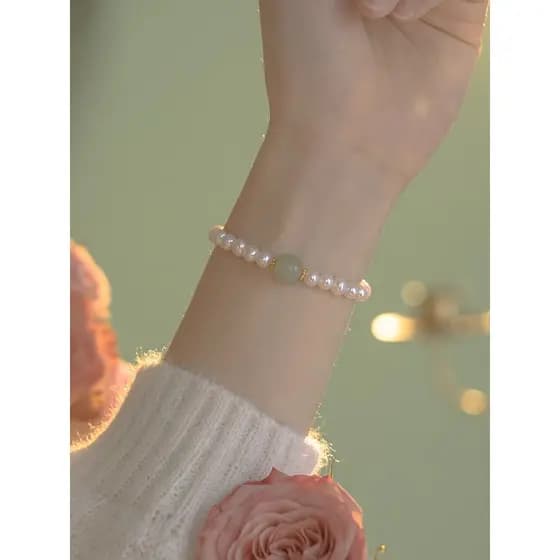 G pulseira de imitação de pérola de ótima aparência feminina luz nicho de luxo requintado 2025 novo estilo empilhado pul