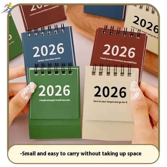 AOR 2025-2026 Mini Calendário Simples Pequeno De Mesa Criativo Bobina Planejador Decoração Escritório Papelaria Quente