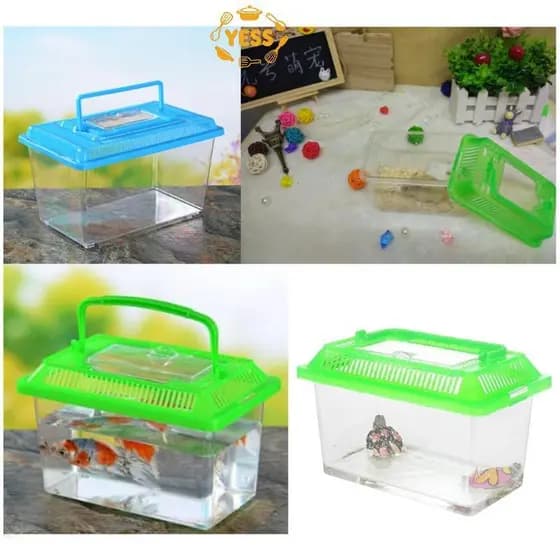 YESS Portátil Plástico Tanque De Peixes Design De Recorte Transparente Para Tartaruga PetFish Quente
