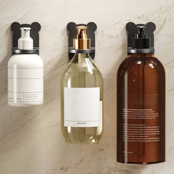 YESS Universal Garrafa De Gel De Banho Ra Ajustável Shampoo Titular Mão Dispensador De Sabão Gancho Fixado Na Parede Per