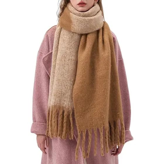 Cachecol de Inverno Quente para Mulheres, Xale Longo, Cachecóis Grandes para Clima Frio, Cachecóis Grossos e Espessos, C