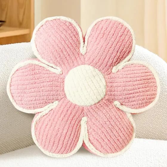 Almofada em Forma de Flor Rosa, Almofadas Macias em Forma de Margarida, Almofada de Chão, Almofada Decorativa de Pelúcia