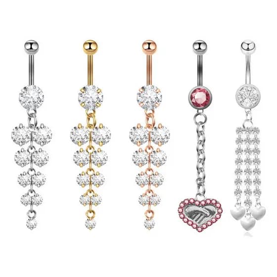 bijuterias femininas piercing umbigo No Europeu americano Cross-Border venda quente novo estilo incrustado zircão anel U