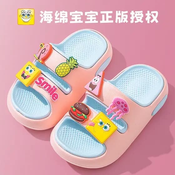 | slippers | ✳Bob Esponja Calça Quadrada Sapatos Infantis Chinelos Infantis Meninos Meninas Sapatos de Banheiro Casa 202