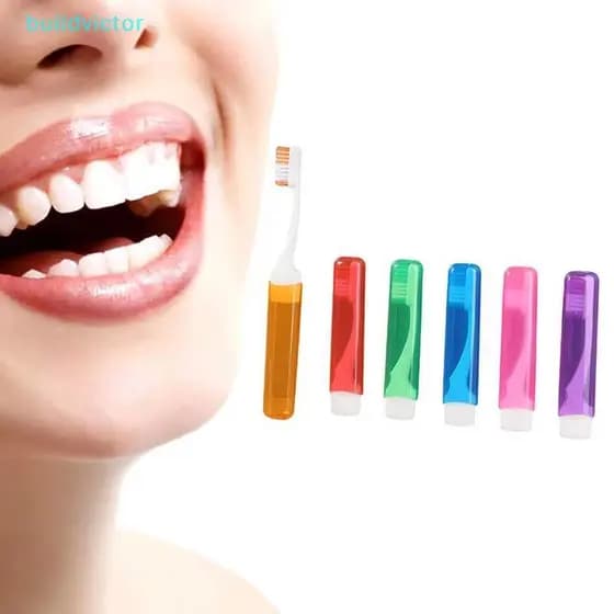 Escova De Dentes Dobrável , Tamanho De Viagem , Portátil Com Design Prático Para Caminhadas , Acampamento , Uso Ao Ar Li