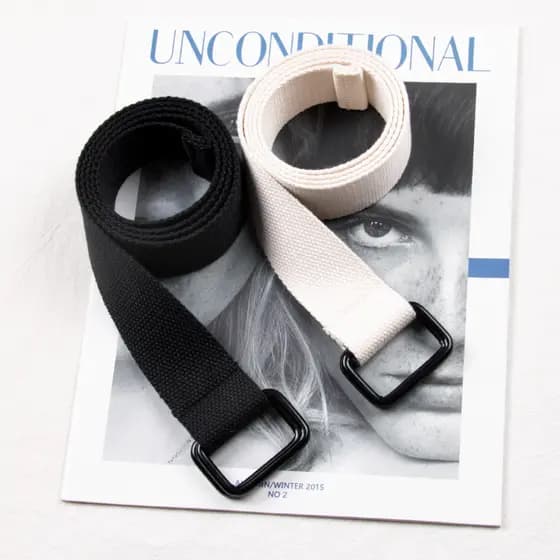 cinto masculino couro legítimo cinto masculino social ☆3.8cm quadrado duplo-anel fivela cinto de lona masculino na moda