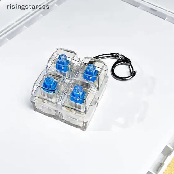 1 Botão Teclado Chaveiro Pressionável LED Luz Novidade Acessório De Mesa De Escritório Para Estudantes Tecnologia Fãs Br