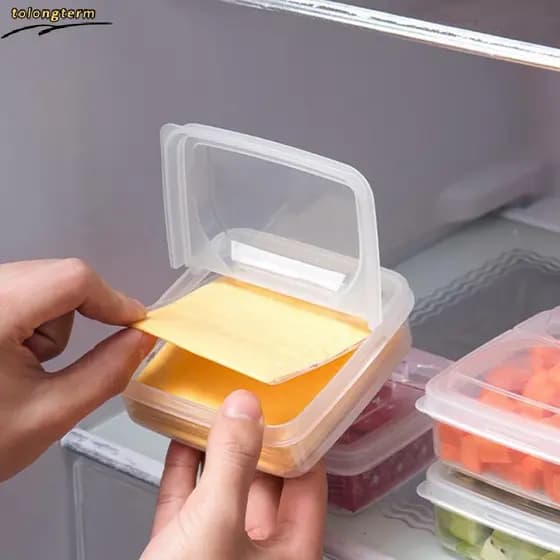 1 Pçs Caixa De Armazenamento De Queijo Manteiga Geladeira Portátil Frutas Vegetais Fresco-Mantendo Organizador Transpare
