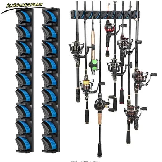 Suporte Vertical Para Vara De Pesca , Montado Na Parede , Organizador Sala De Garagem , Suporta Até 9 Hastes Orbos