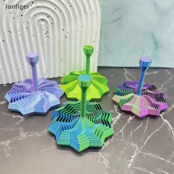 Estrela Sensorial Expandida Impressa Em 3D , Brinquedos Fractal Expansíveis De 4.33 Polegadas Octogonal Com Alça Removív